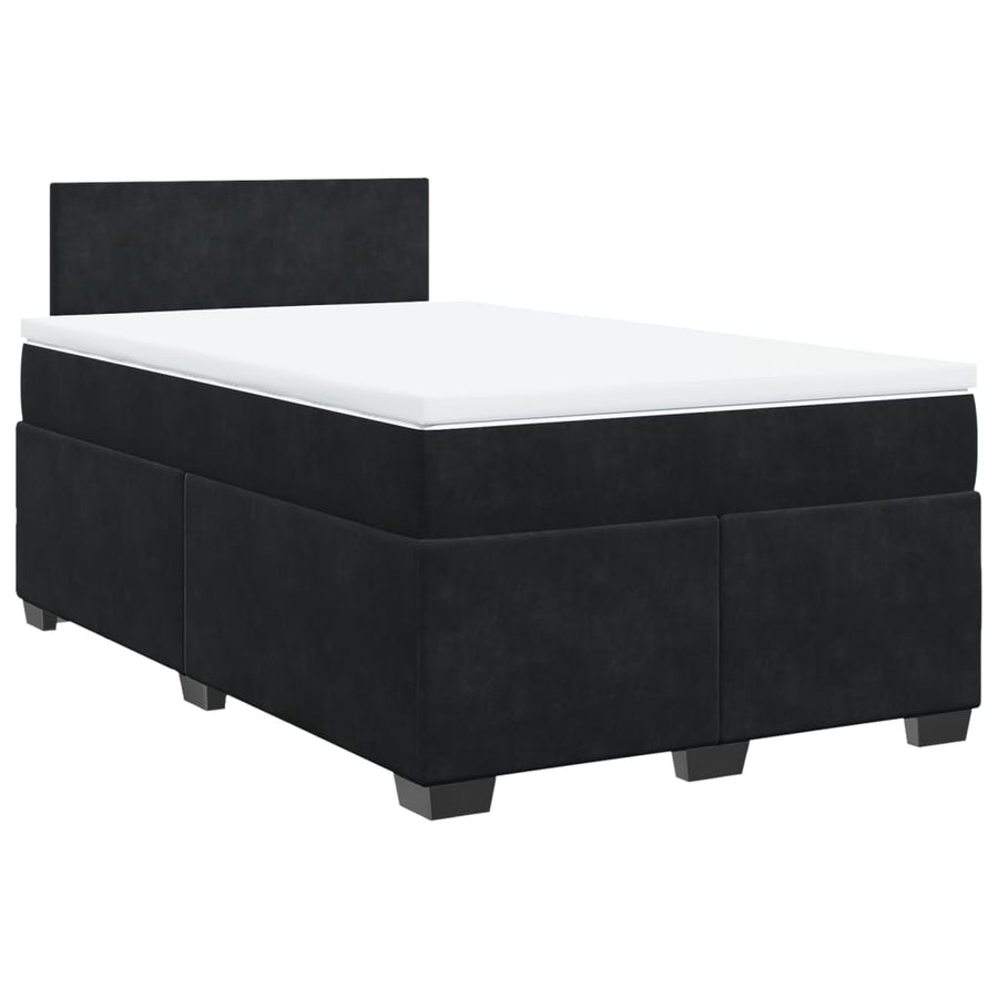 Boxspring met matras fluweel zwart 120x190 cm