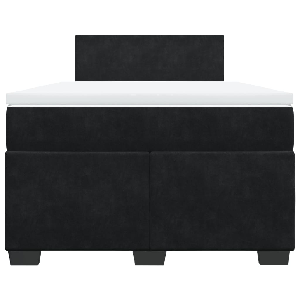 Boxspring met matras fluweel zwart 120x190 cm