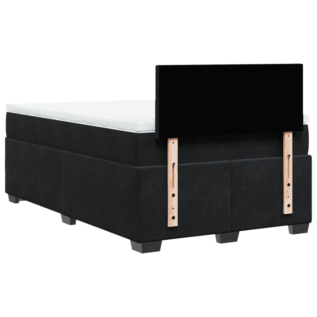 Boxspring met matras fluweel zwart 120x190 cm