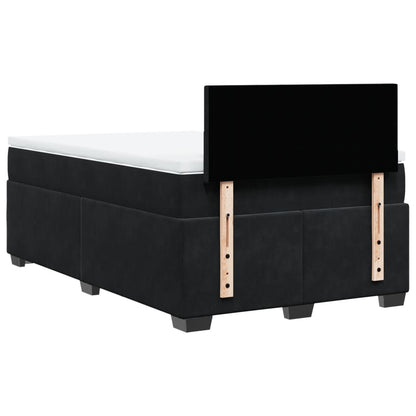 Boxspring met matras fluweel zwart 120x190 cm