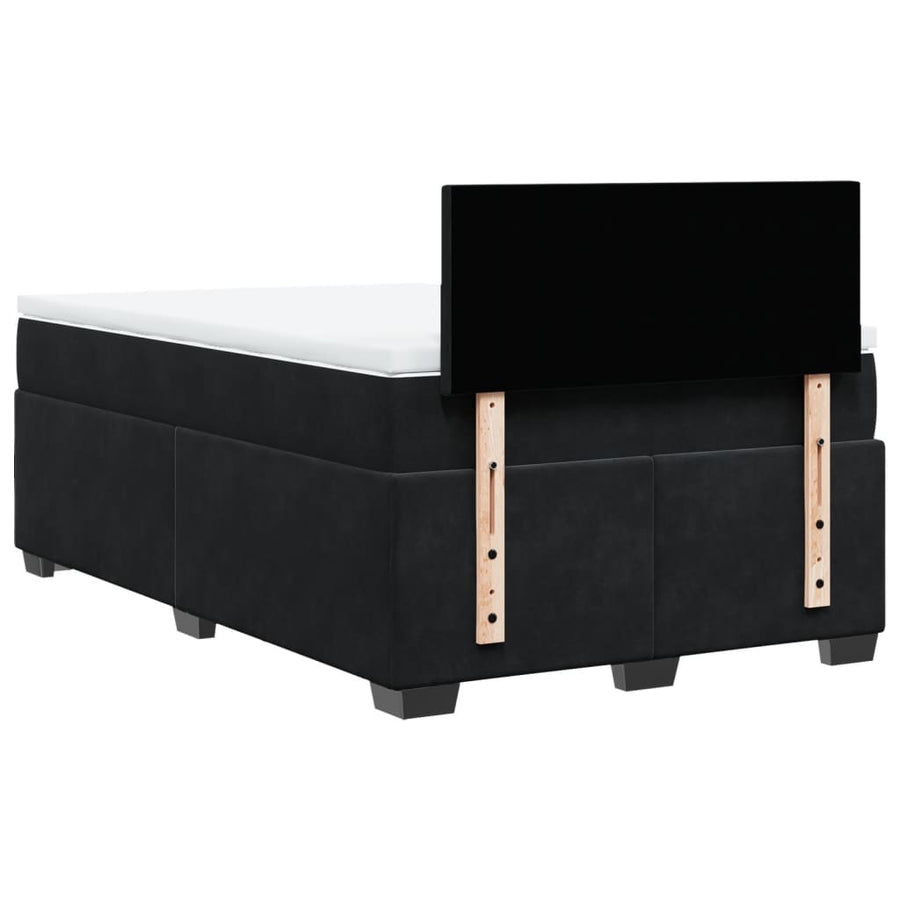 Boxspring met matras fluweel zwart 120x190 cm