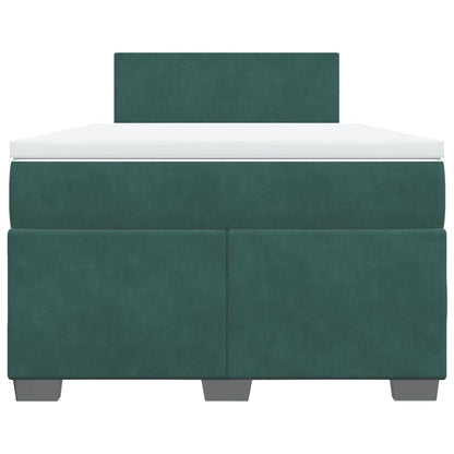 Boxspring met matras fluweel donkergroen 120x190 cm