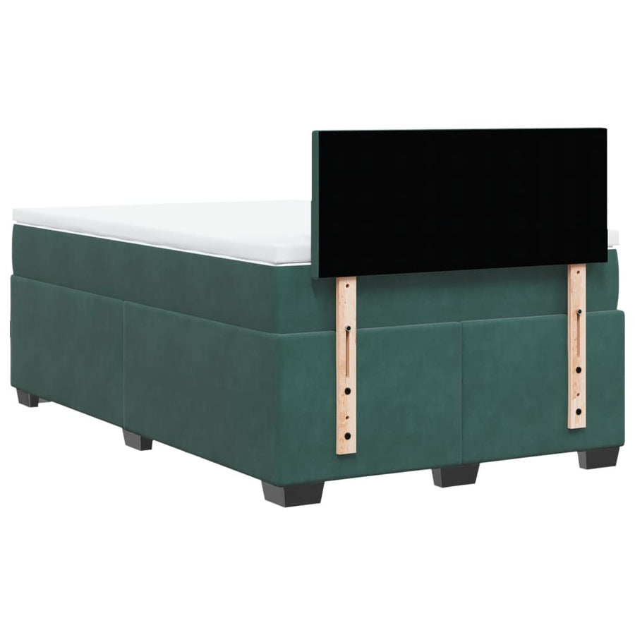 Boxspring met matras fluweel donkergroen 120x190 cm