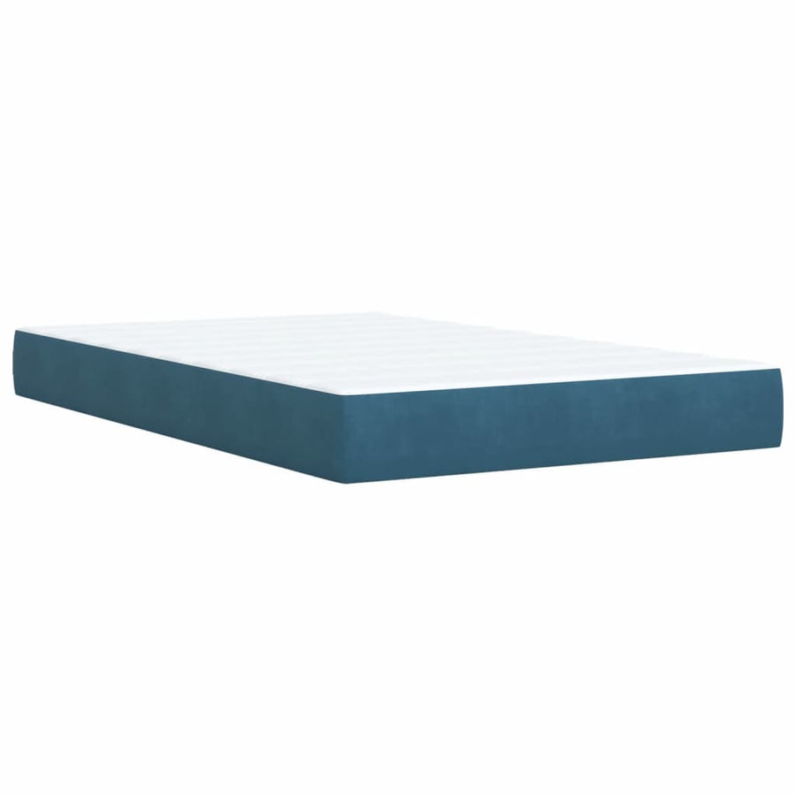 Boxspring met matras fluweel donkerblauw 120x190 cm