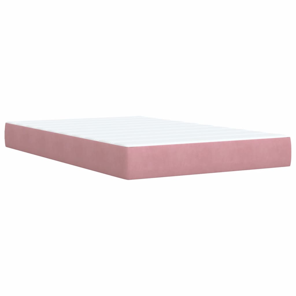 Boxspring met matras fluweel roze 120x190 cm