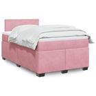 Boxspring met matras fluweel roze 120x190 cm