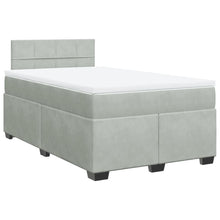 Boxspring met matras fluweel lichtgrijs 120x190 cm