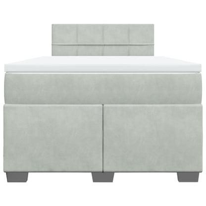 Boxspring met matras fluweel lichtgrijs 120x190 cm