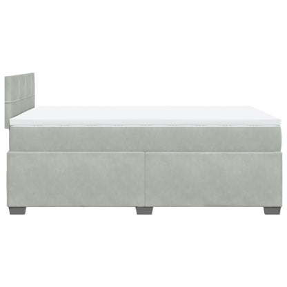 Boxspring met matras fluweel lichtgrijs 120x190 cm