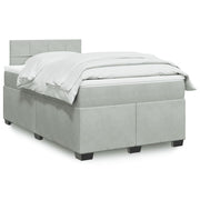 Boxspring met matras 120x190 cm lichtgrijs fluweel
