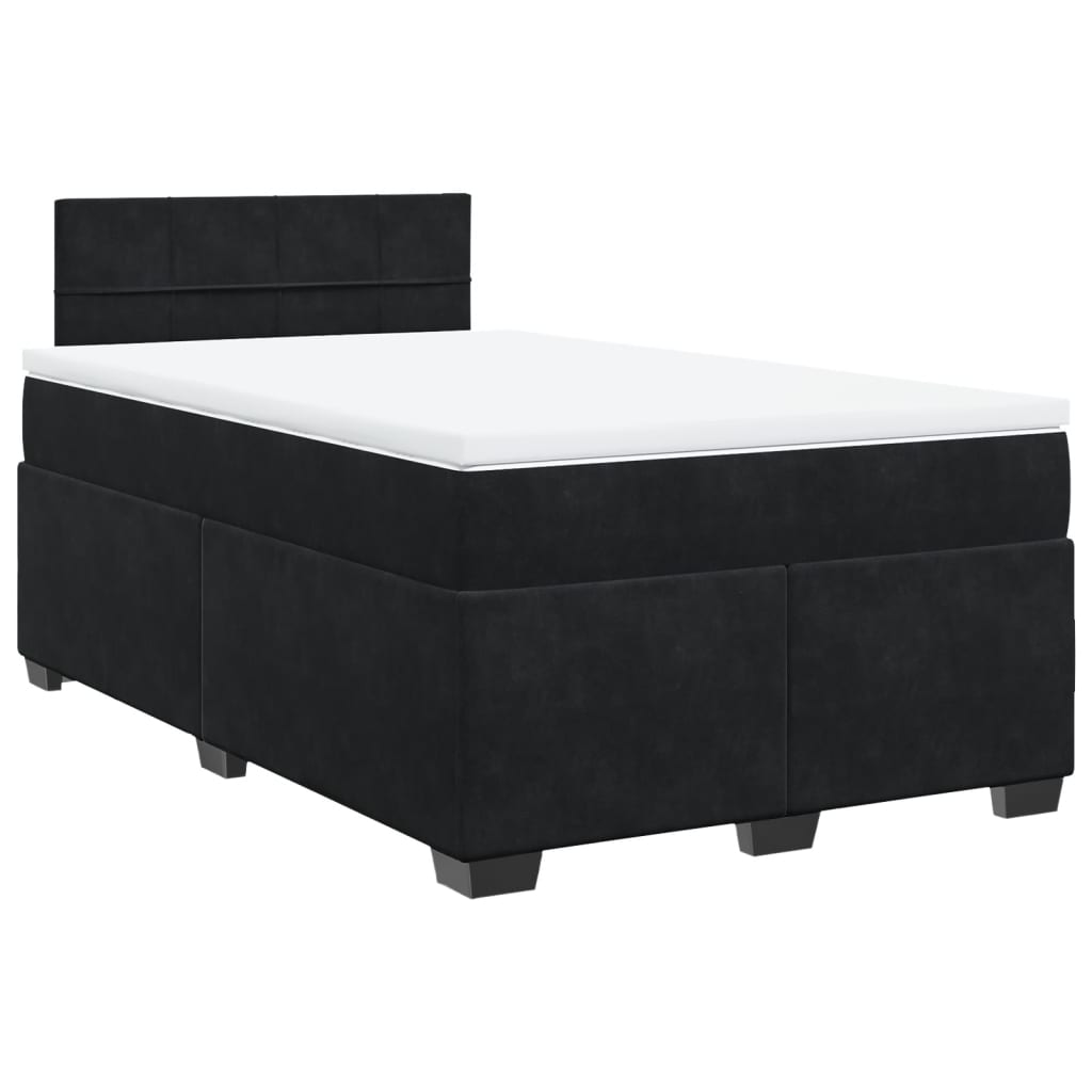 Boxspring met matras fluweel zwart 120x190 cm