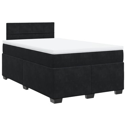 Boxspring met matras fluweel zwart 120x190 cm