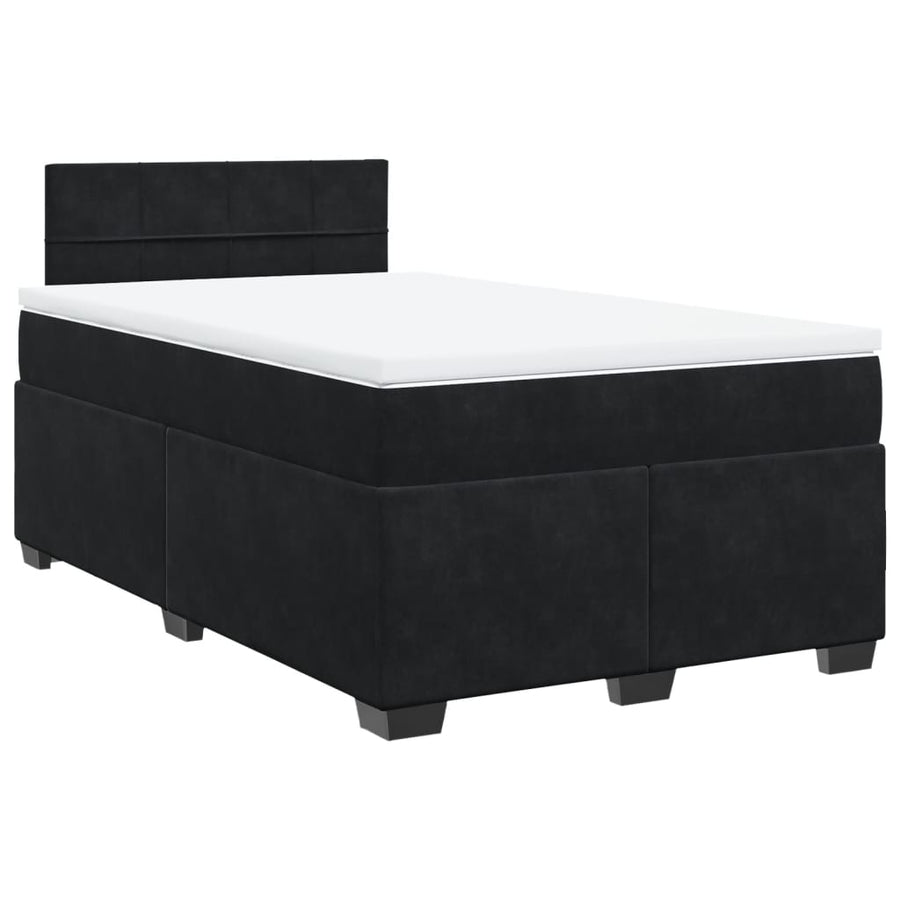 Boxspring met matras fluweel zwart 120x190 cm