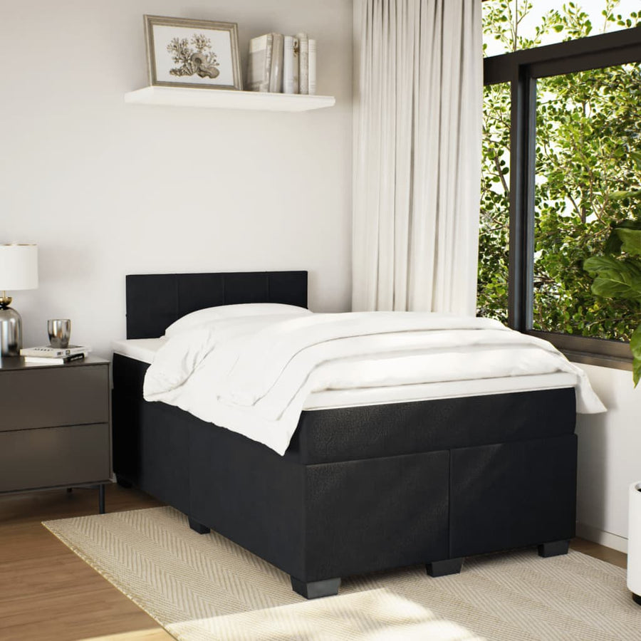 Boxspring met matras fluweel zwart 120x190 cm