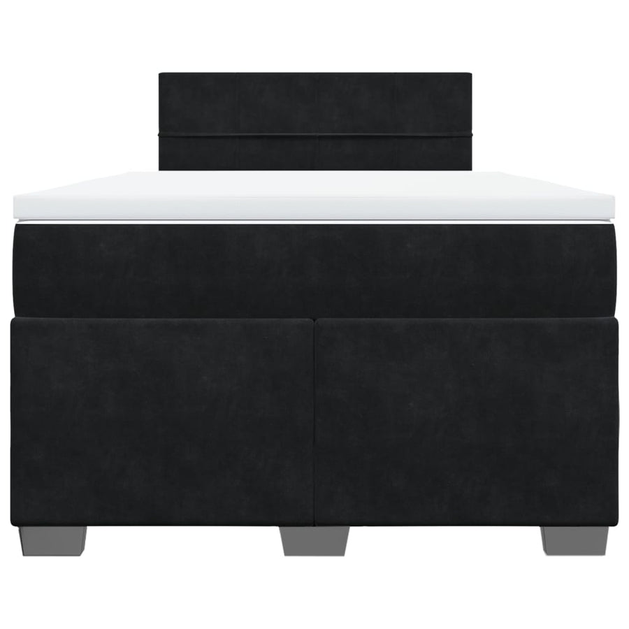 Boxspring met matras fluweel zwart 120x190 cm