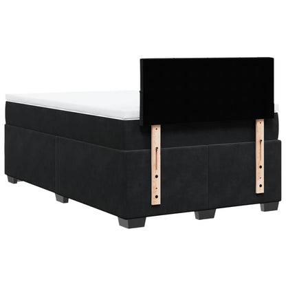 Boxspring met matras fluweel zwart 120x190 cm