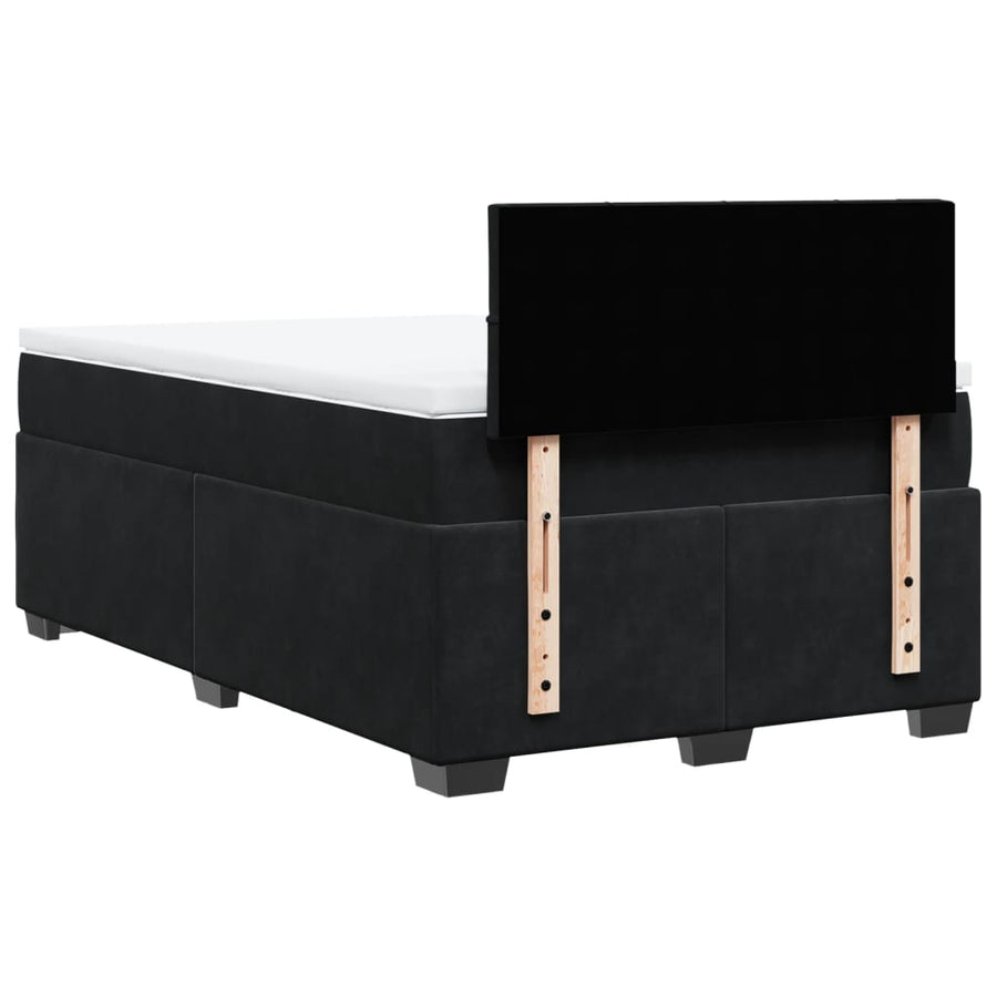 Boxspring met matras fluweel zwart 120x190 cm