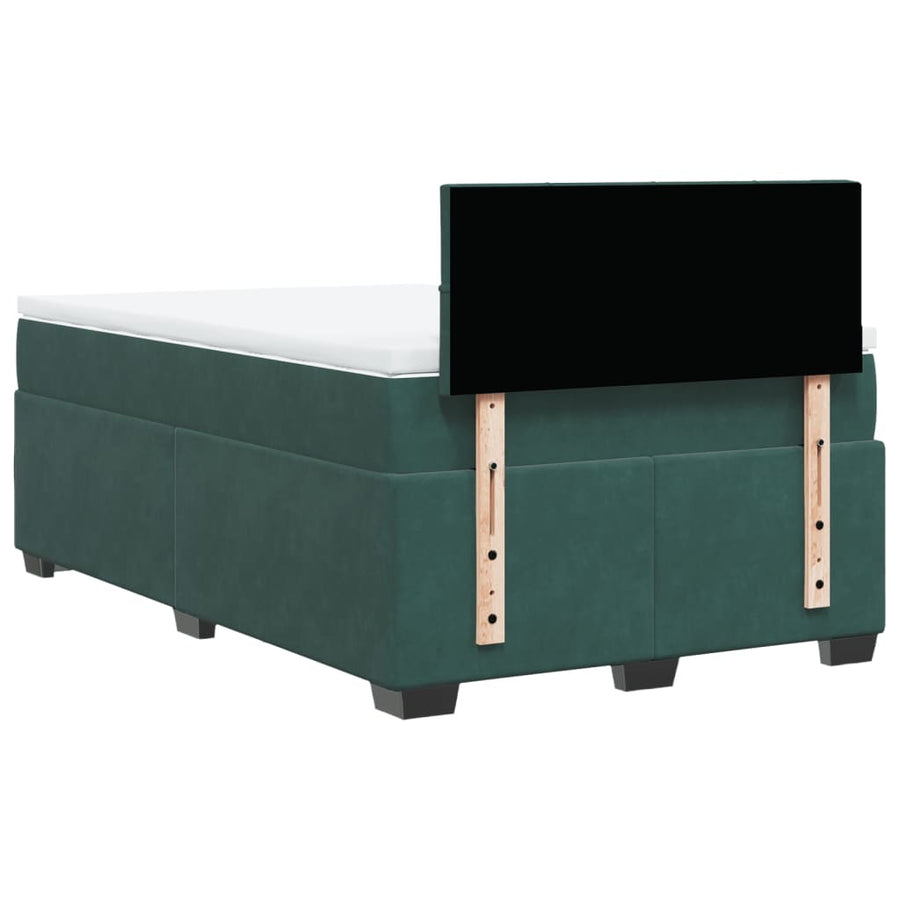 Boxspring met matras fluweel donkergroen 120x190 cm