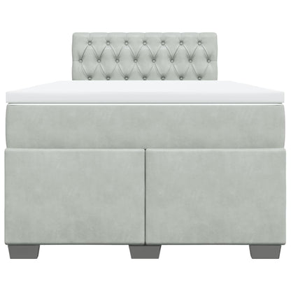 Boxspring met matras fluweel lichtgrijs 120x190 cm