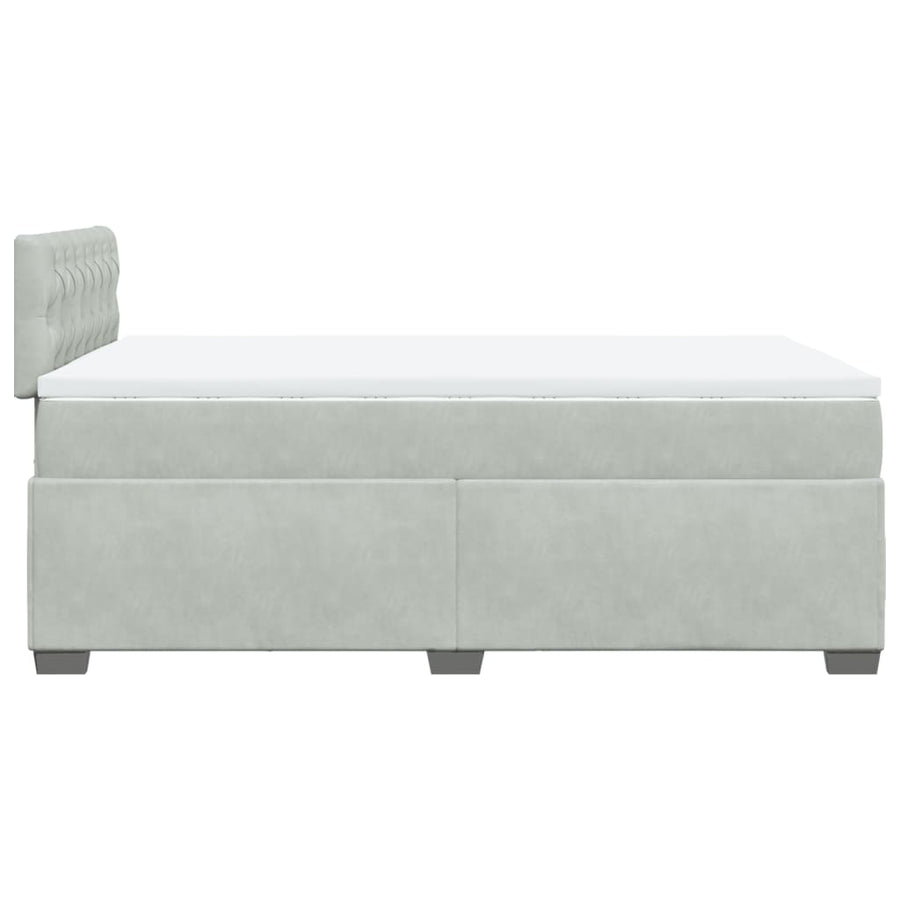 Boxspring met matras fluweel lichtgrijs 120x190 cm