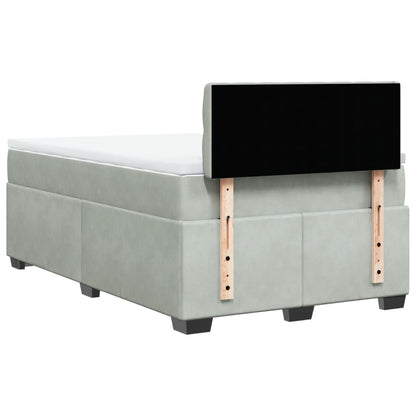 Boxspring met matras fluweel lichtgrijs 120x190 cm