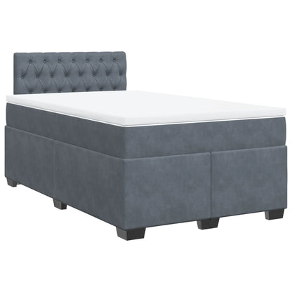 Boxspring met matras fluweel donkergrijs 120x190 cm