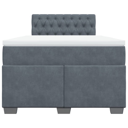 Boxspring met matras fluweel donkergrijs 120x190 cm