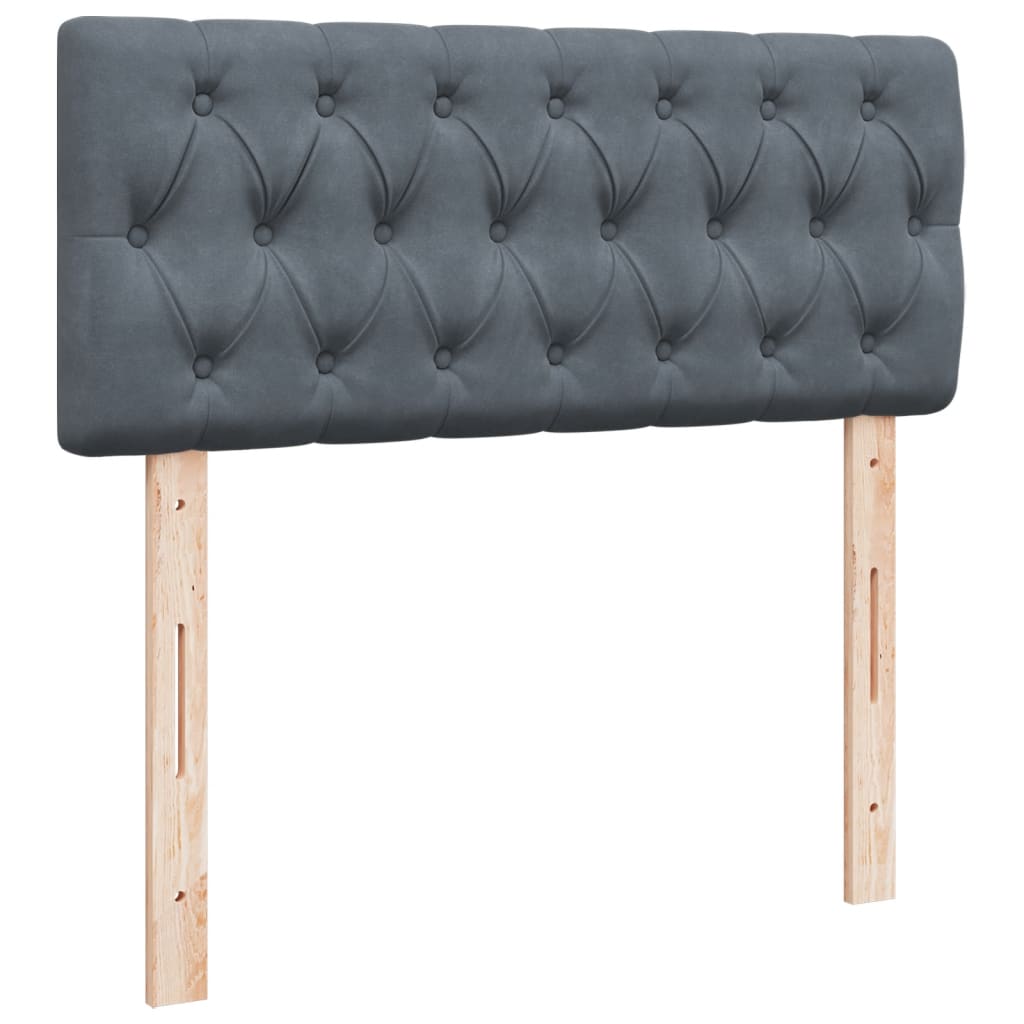 Boxspring met matras fluweel donkergrijs 120x190 cm