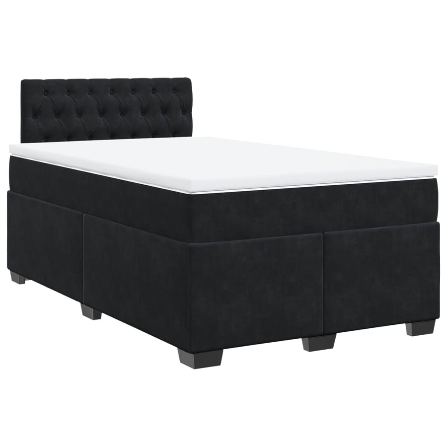 Boxspring met matras fluweel zwart 120x190 cm