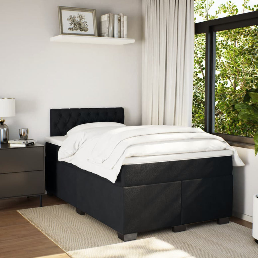 Boxspring met matras fluweel zwart 120x190 cm