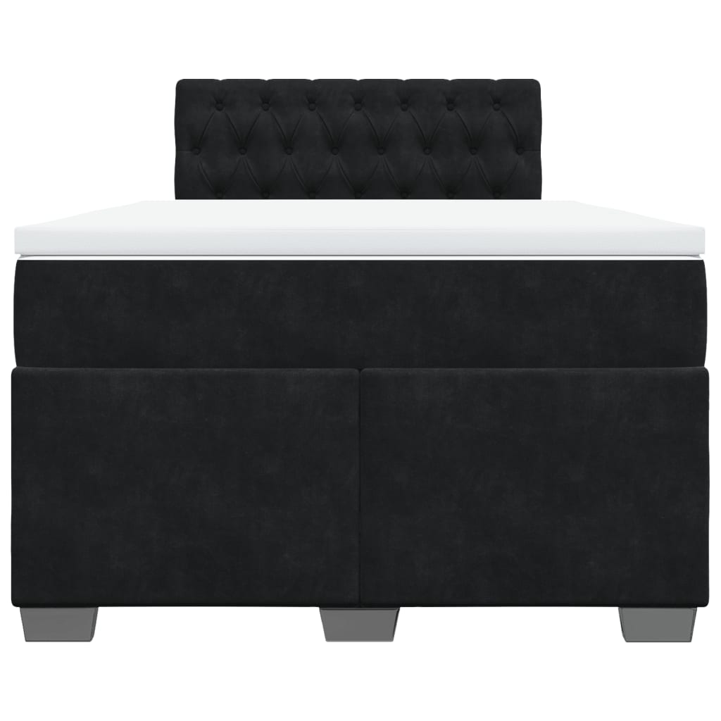 Boxspring met matras fluweel zwart 120x190 cm