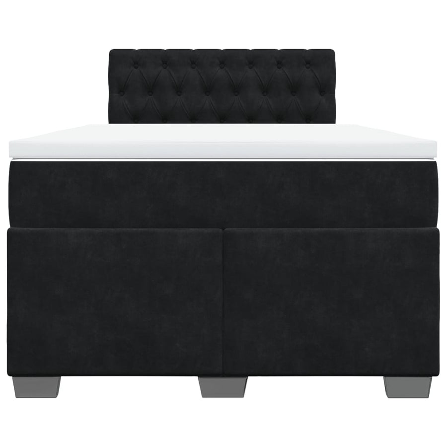 Boxspring met matras fluweel zwart 120x190 cm