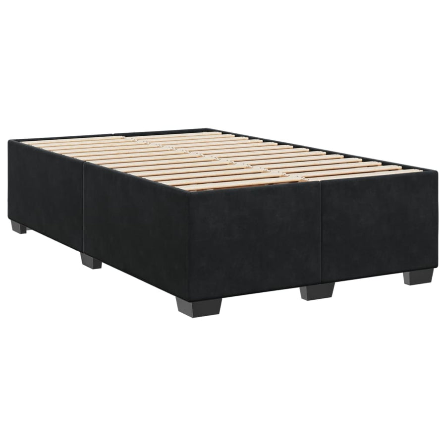 Boxspring met matras fluweel zwart 120x190 cm