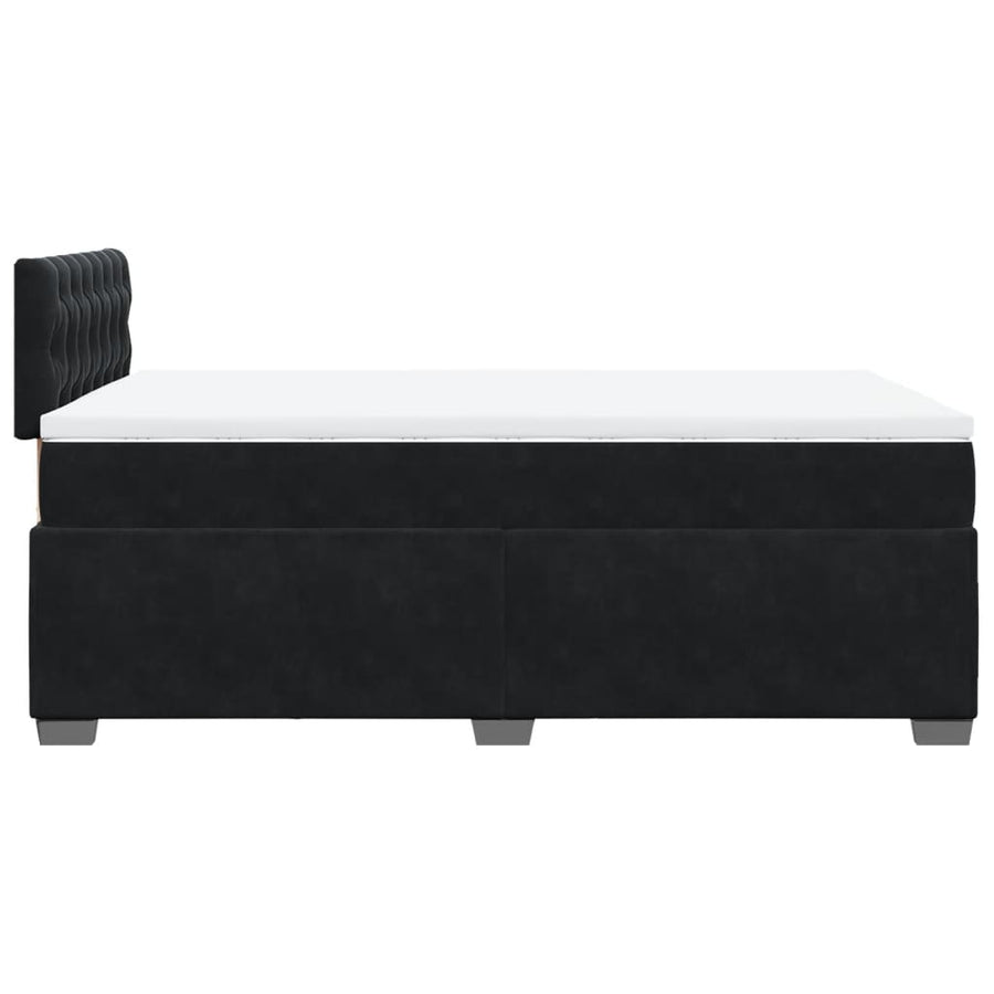 Boxspring met matras fluweel zwart 120x190 cm