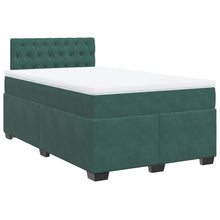Boxspring met matras fluweel donkergroen 120x190 cm