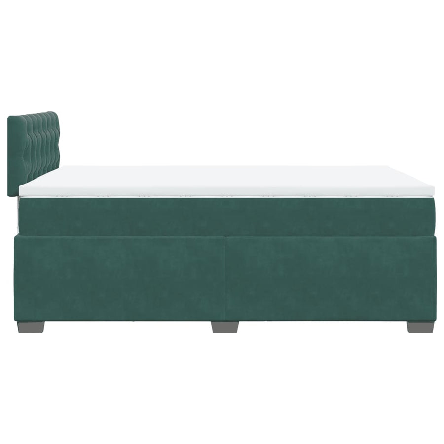 Boxspring met matras fluweel donkergroen 120x190 cm