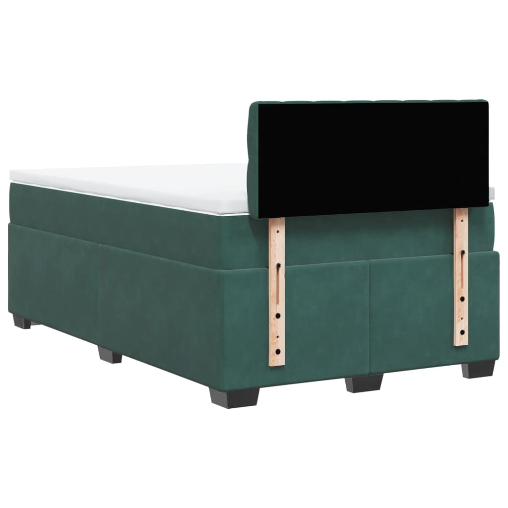 Boxspring met matras fluweel donkergroen 120x190 cm