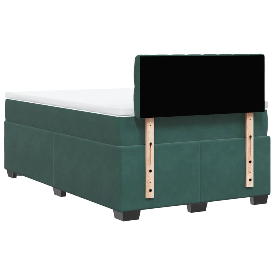 Boxspring met matras fluweel donkergroen 120x190 cm