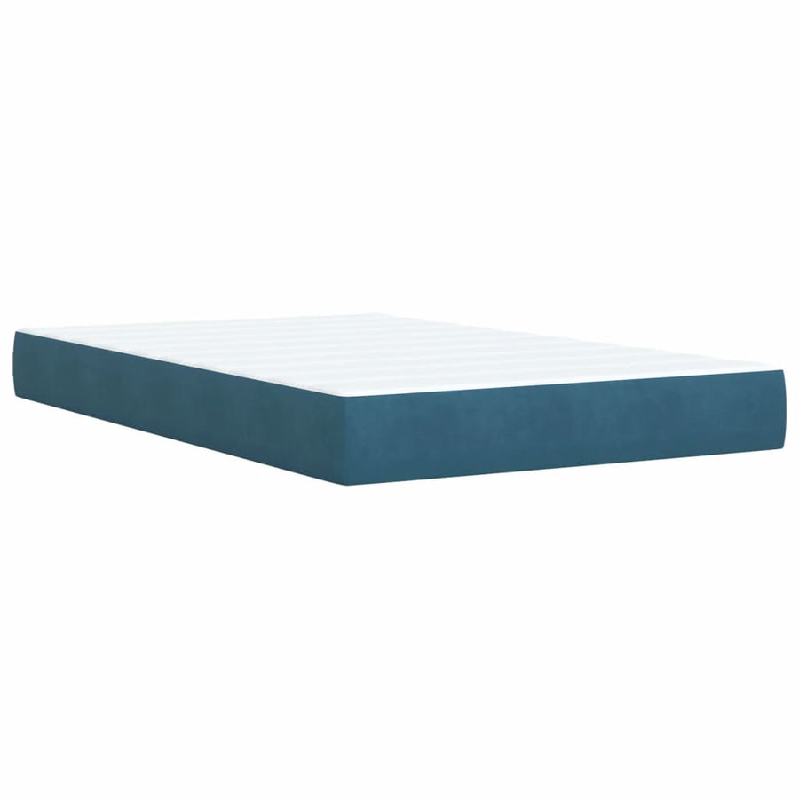 Boxspring met matras fluweel donkerblauw 120x190 cm