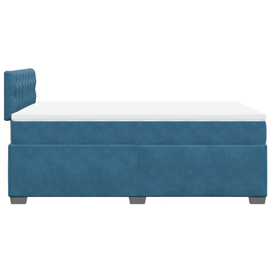 Boxspring met matras fluweel donkerblauw 120x190 cm