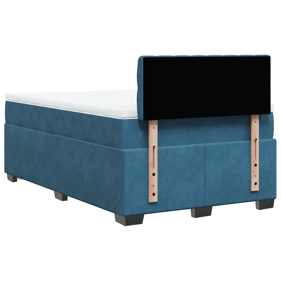 Boxspring met matras fluweel donkerblauw 120x190 cm