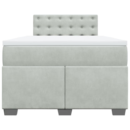 Boxspring met matras fluweel lichtgrijs 120x190 cm