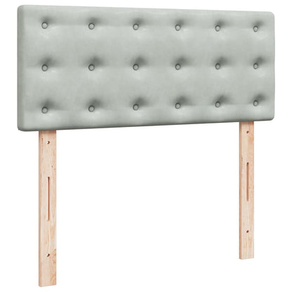 Boxspring met matras fluweel lichtgrijs 120x190 cm