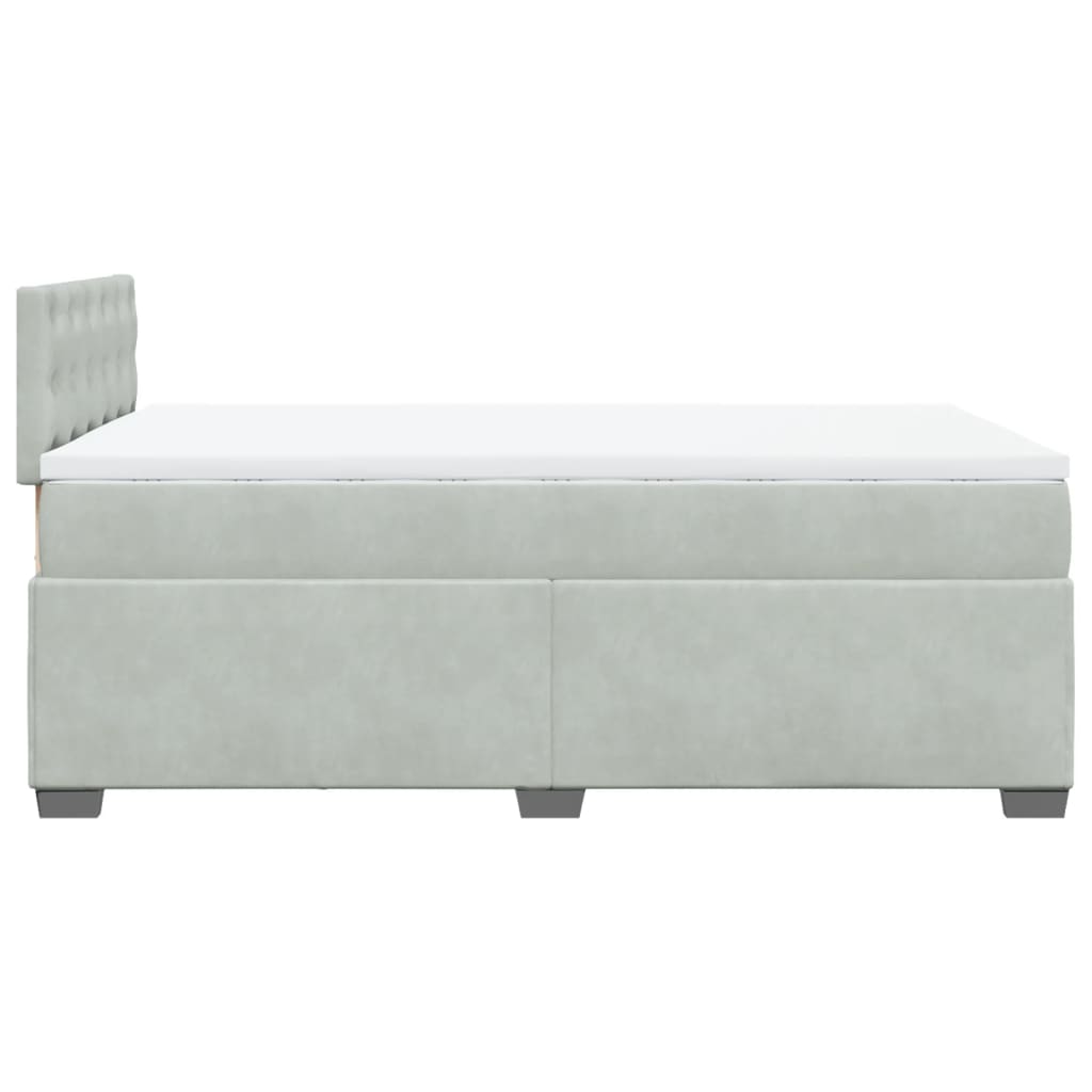 Boxspring met matras fluweel lichtgrijs 120x190 cm