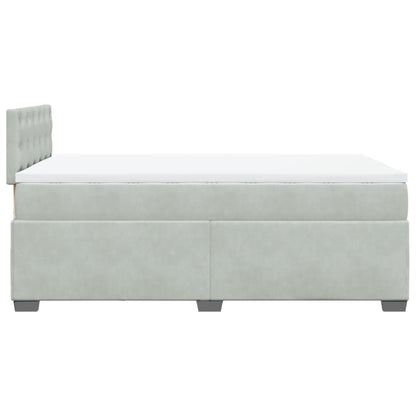 Boxspring met matras fluweel lichtgrijs 120x190 cm