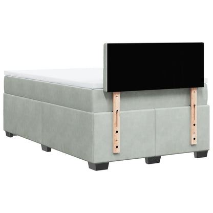 Boxspring met matras fluweel lichtgrijs 120x190 cm