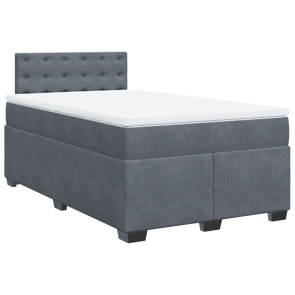 Boxspring met matras fluweel donkergrijs 120x190 cm