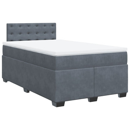 Boxspring met matras fluweel donkergrijs 120x190 cm