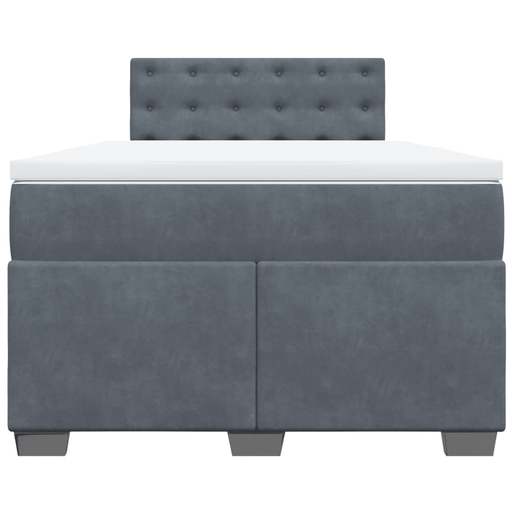 Boxspring met matras fluweel donkergrijs 120x190 cm