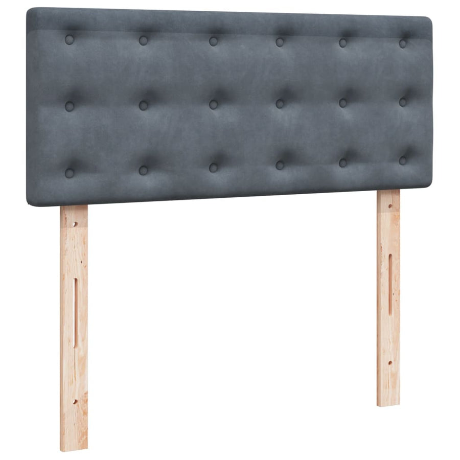 Boxspring met matras fluweel donkergrijs 120x190 cm